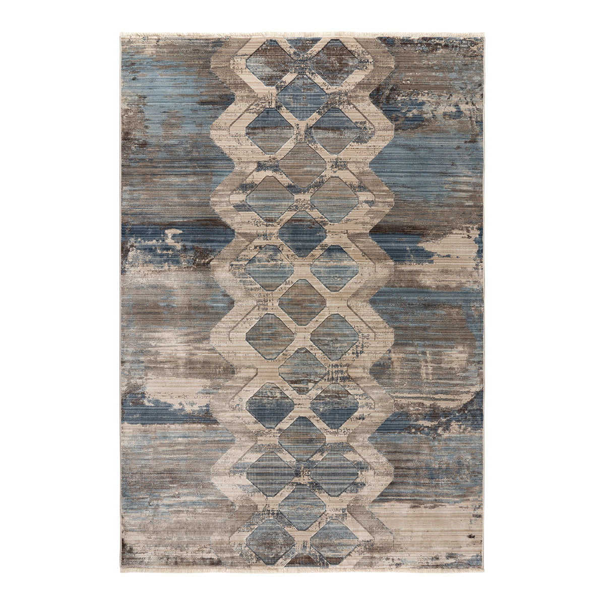 Πατάκι Bliss Art 9627 67x220εκ Μπεζ-Μόκα-Μπλε