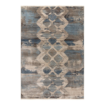 Πατάκι Bliss Art 9627 67x220εκ Μπεζ-Μόκα-Μπλε