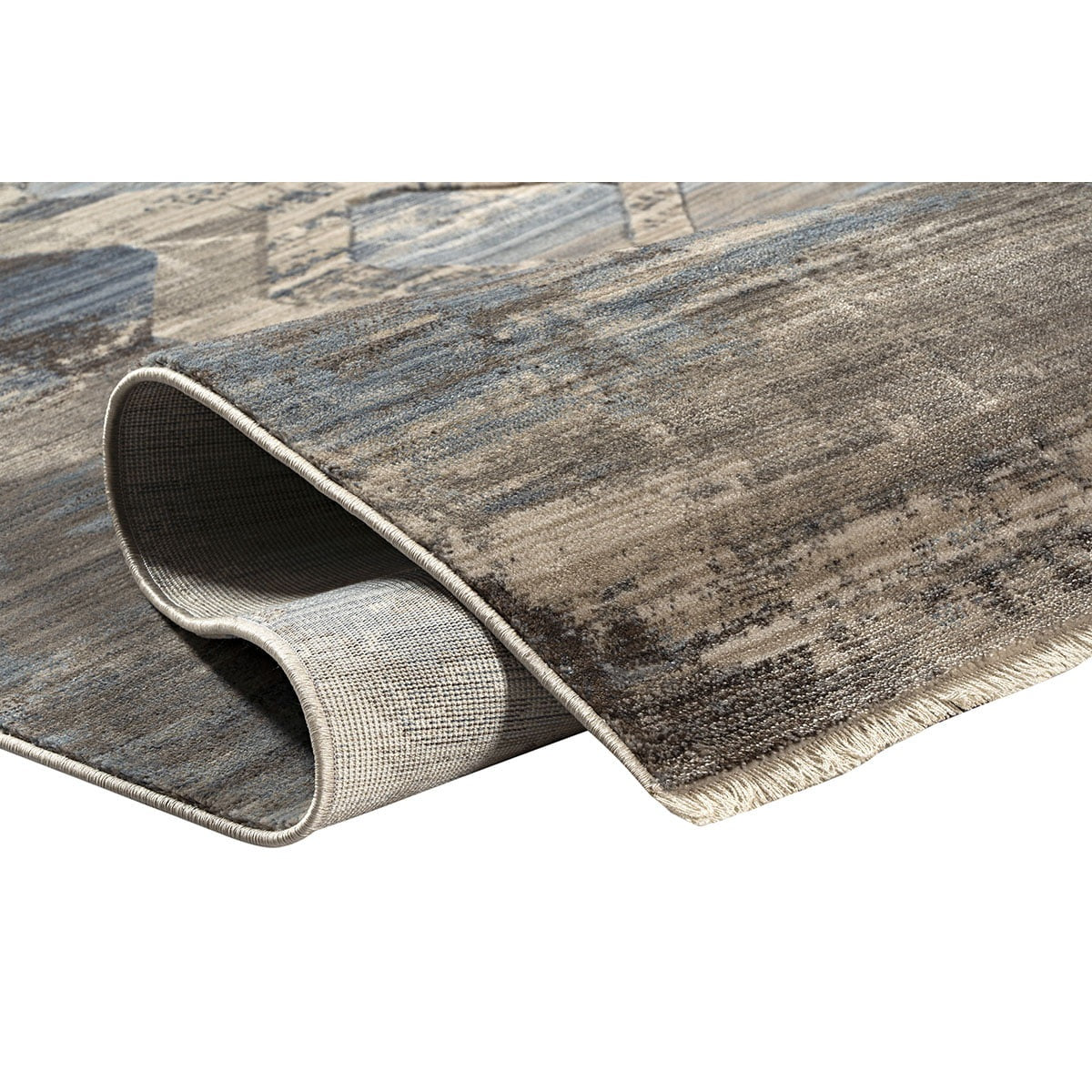 Πατάκι Bliss Art 9627 67x220εκ Μπεζ-Μόκα-Μπλε