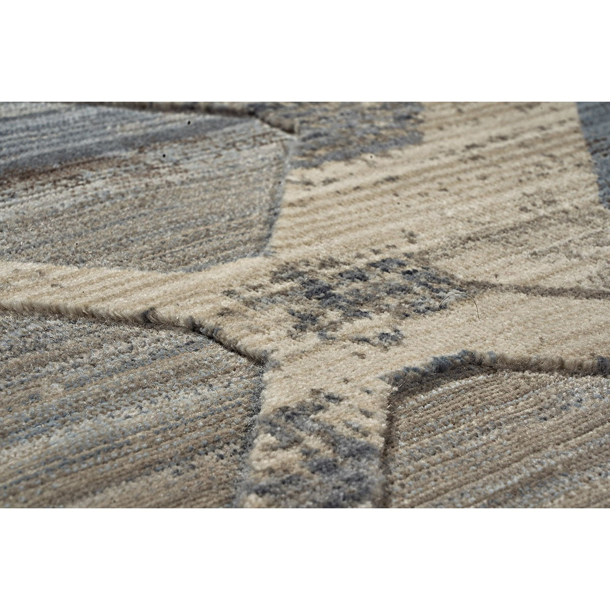 Πατάκι Bliss Art 9627 67x220εκ Μπεζ-Μόκα-Μπλε