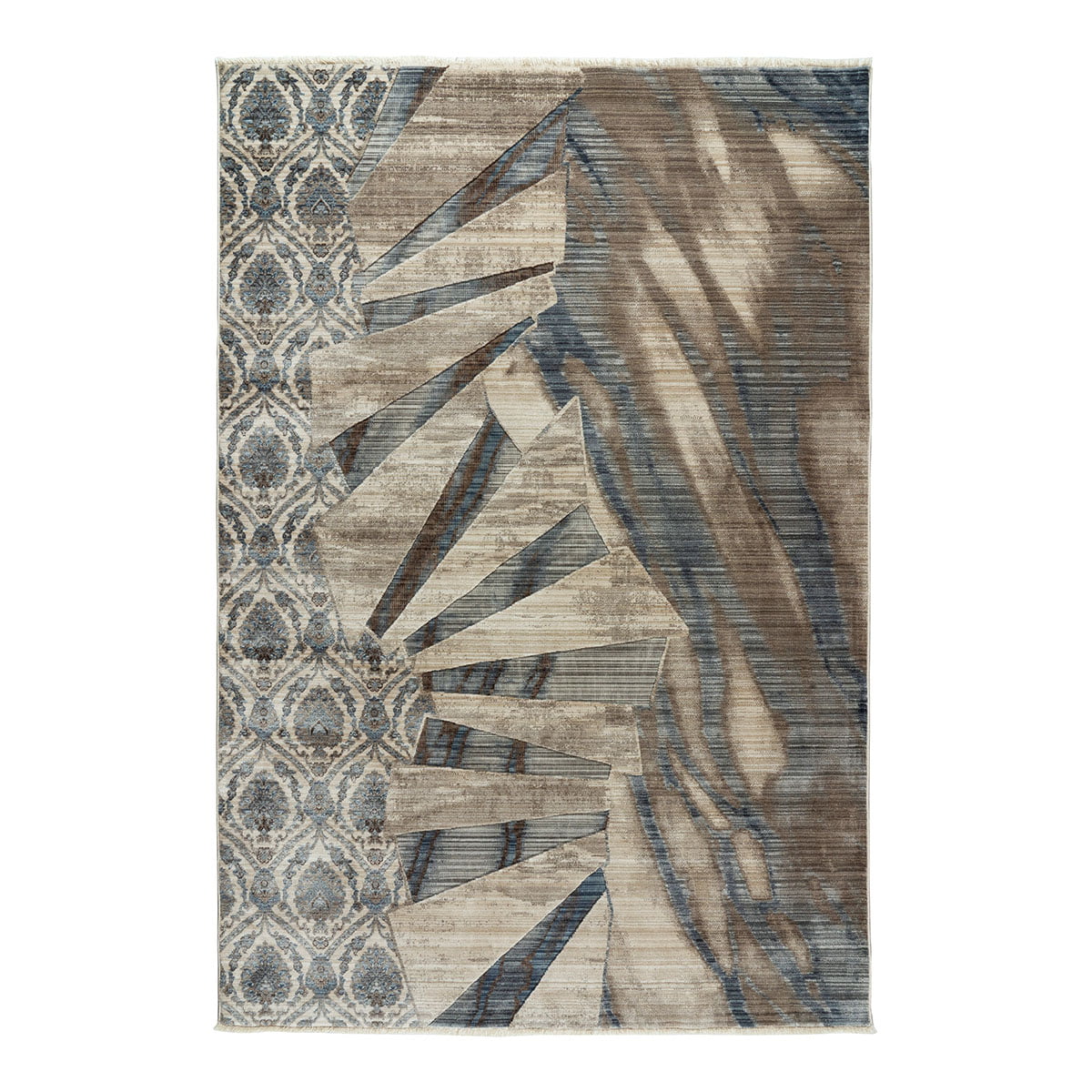 Πατάκι Bliss Art 9628 67x220εκ Μπεζ-Μόκα-Μπλε