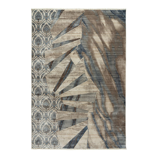 Πατάκι Bliss Art 9628 67x220εκ Μπεζ-Μόκα-Μπλε