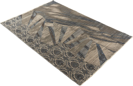 Πατάκι Bliss Art 9628 67x220εκ Μπεζ-Μόκα-Μπλε