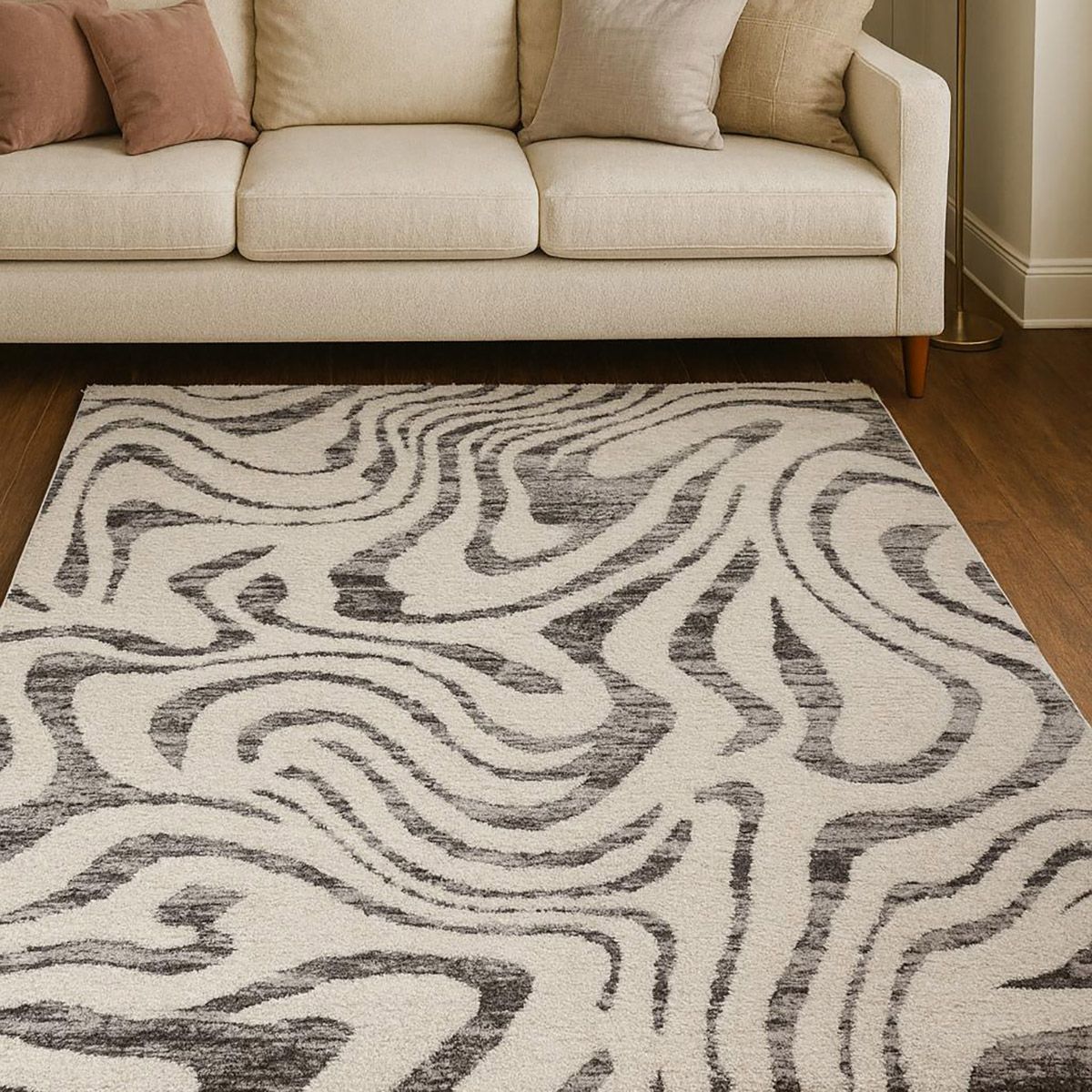 Διάδρομος με το Μέτρο Puffy Art 9660 66εκ Γκρι