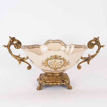 ΦΟΝΤΑΝΙΕΡΑ ΠΟΡΣΕΛΑΝΗ ΛΕΥΚΗ ΜΕ ΧΡΥΣΑ ΛΟΥΛΟΥΔΙΑ 47x19x25