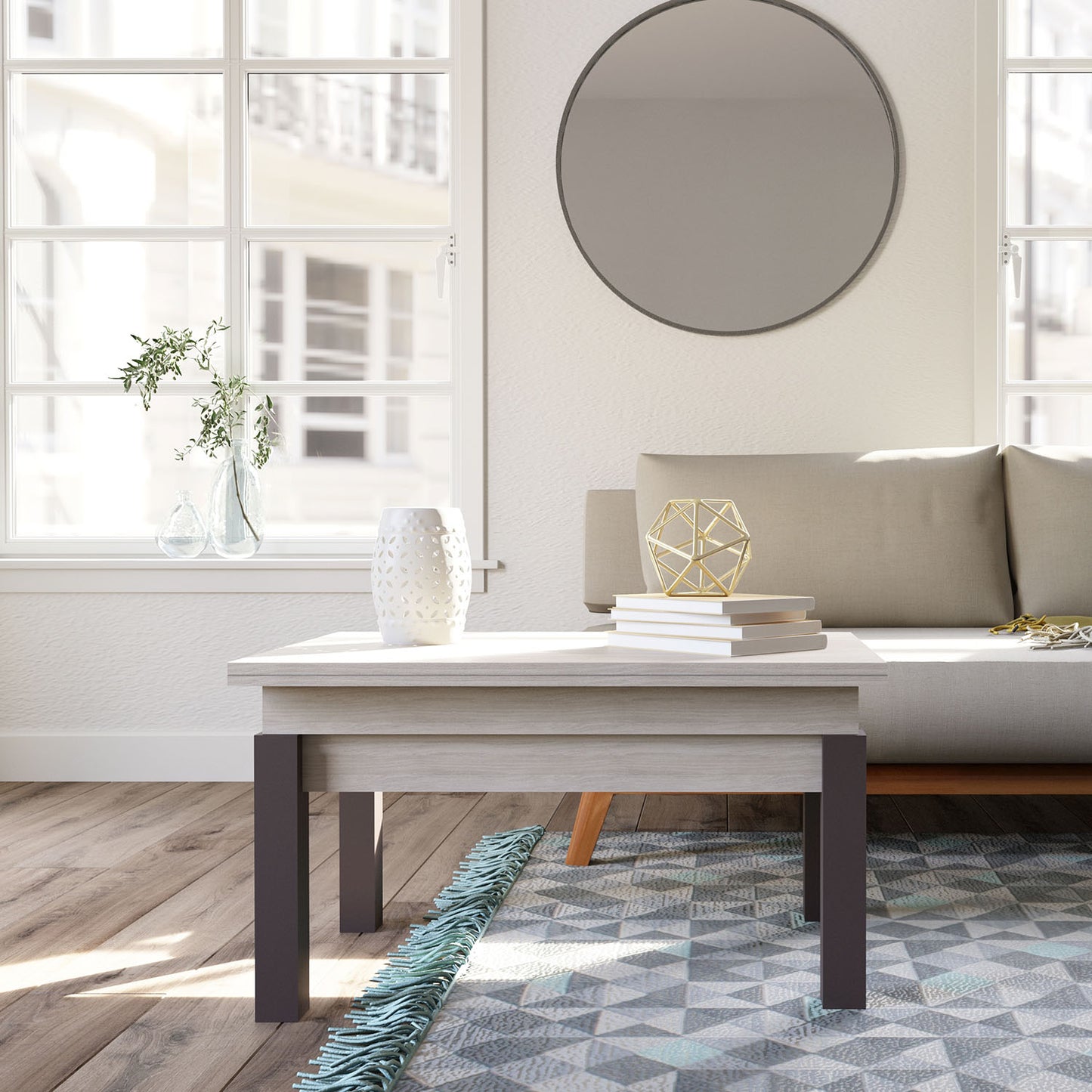 Τραπέζι Σαλονιού Transformer Λευκό 90x60x50