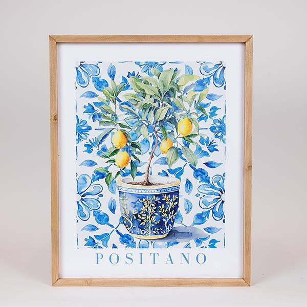 ΠΙΝΑΚΑΣ ΚΑΜΒΑΣ ΛΕΜΟΝΙΑ POSITANO ΓΑΛΑΖΙΟΣ - ΚΙΤΡΙΝΟΣ - ΛΕΥΚΟΣ 48x2.1x60