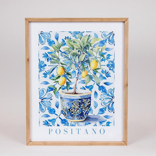 ΠΙΝΑΚΑΣ ΚΑΜΒΑΣ ΛΕΜΟΝΙΑ POSITANO ΓΑΛΑΖΙΟΣ - ΚΙΤΡΙΝΟΣ - ΛΕΥΚΟΣ 48x2.1x60