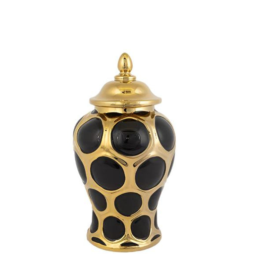 ΒΑΖΟ ΚΕΡΑΜΙΚΟ ΜΑΥΡΟ & ΧΡΥΣΟ 15x15x27.6