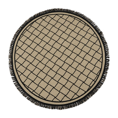 Ροτόντα Ψάθα με Κρόσια Sol Art 9756 160x160εκ Μπεζ