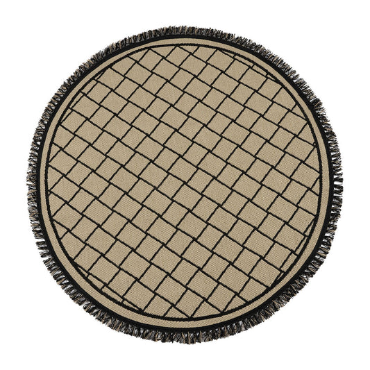 Ροτόντα Ψάθα με Κρόσια Sol Art 9756 160x160εκ Μπεζ