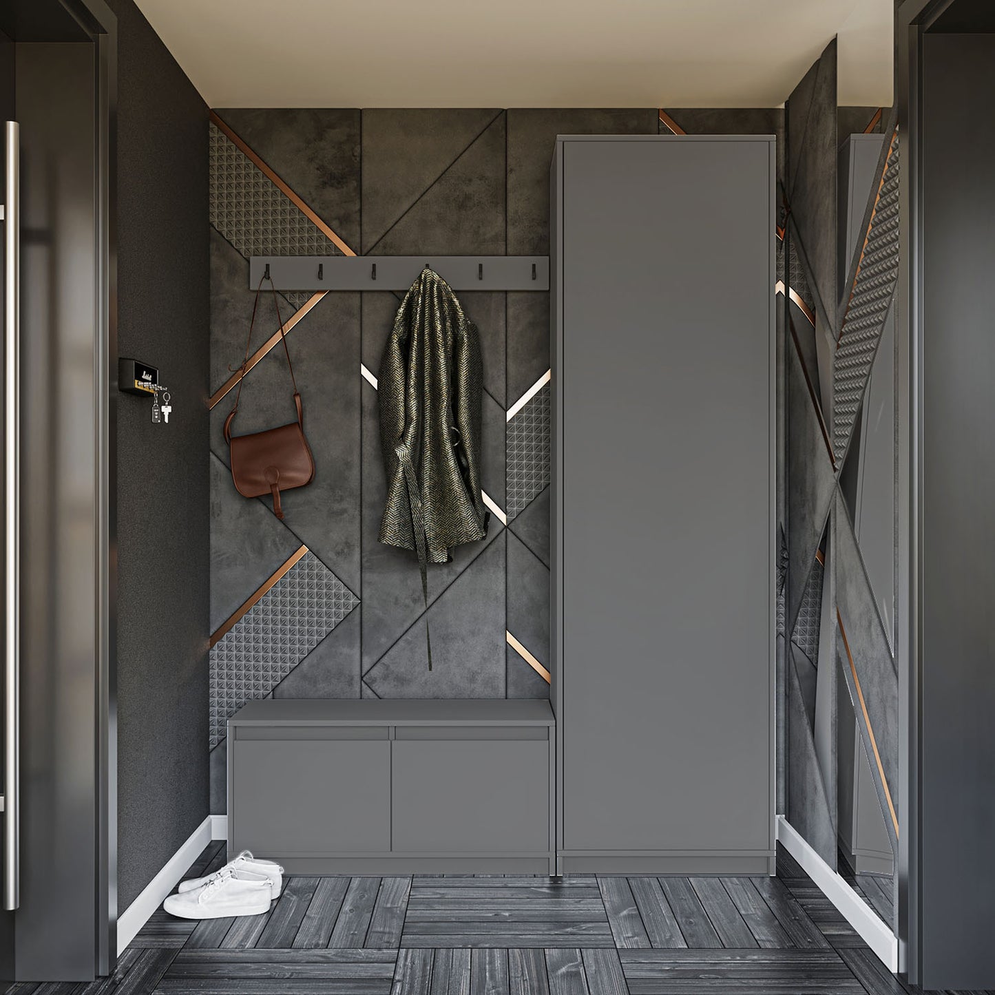 Σετ Εισόδου Sara Γκρι 150x33x205