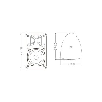FDB ES104BT 98000 Facilities Speaker - Παθητικό Ηχείο Εγκαταστάσεων Επιτοίχιο με Μετασχηματιστή 100V & 16Ω - 40W RMS (160W Peak) - 1 x 4" Inches LF & 1 x 0.8" Inches HF - Αδιάβροχο IP65 - Μαύρο - Μ14.1 x Π17 x Υ23cm - Ζεύγος