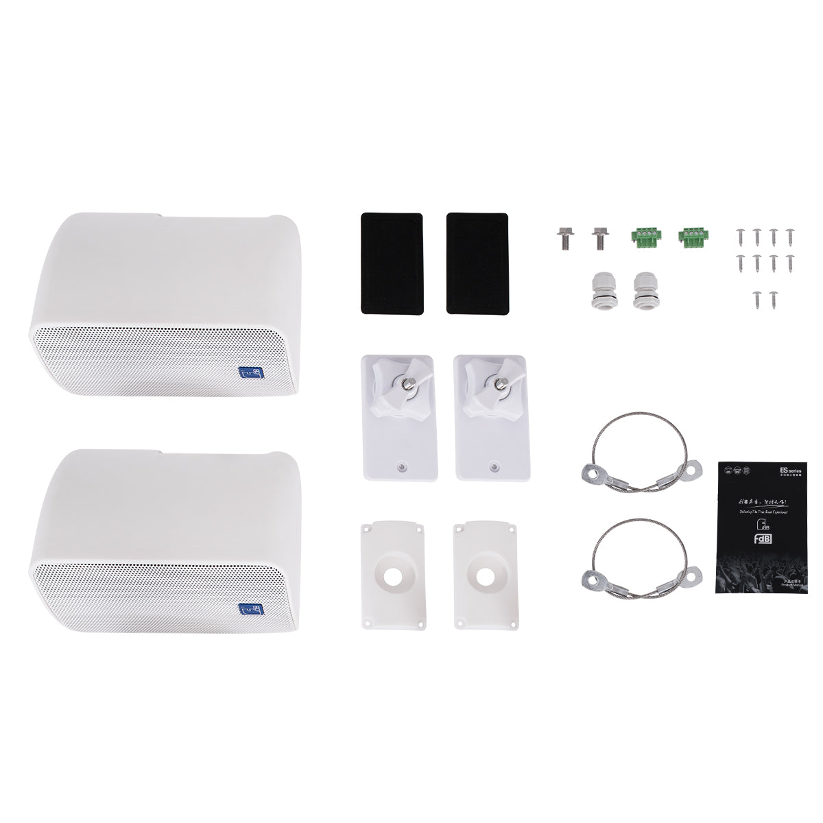 FDB ES104WT 98001 Επιτοίχιο Παθητικό Ηχείο Εγκαταστάσεων με Μετασχηματιστή 100V & 16Ω - 80W RMS (160W Peak) - 1 x 4" Inches LF & 1 x 0.8" Inches HF - Αδιάβροχο IP46 - Λευκό - Μ14 x Π17 x Υ23