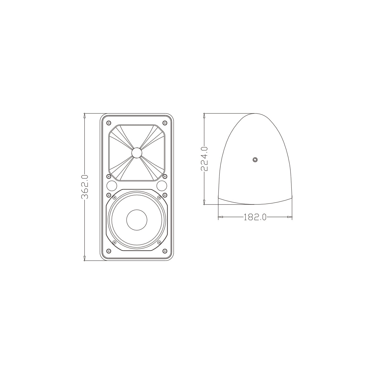 FDB ES106WT 98003 Facilities Speaker - Παθητικό Ηχείο Εγκαταστάσεων Επιτοίχιο με Μετασχηματιστή 100V & 16Ω - 80W RMS (320W Peak) - 1 x 6" Inches LF & 1 x 1" Inches HF - Αδιάβροχο IP65 - Λευκό - Μ18.2 x Π22.4 x Υ36.2