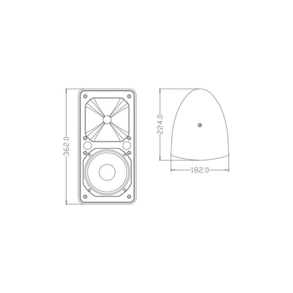 FDB ES106WT 98003 Facilities Speaker - Παθητικό Ηχείο Εγκαταστάσεων Επιτοίχιο με Μετασχηματιστή 100V & 16Ω - 80W RMS (320W Peak) - 1 x 6" Inches LF & 1 x 1" Inches HF - Αδιάβροχο IP65 - Λευκό - Μ18.2 x Π22.4 x Υ36.2