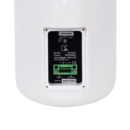 FDB ES106WT 98003 Facilities Speaker - Παθητικό Ηχείο Εγκαταστάσεων Επιτοίχιο με Μετασχηματιστή 100V & 16Ω - 80W RMS (320W Peak) - 1 x 6" Inches LF & 1 x 1" Inches HF - Αδιάβροχο IP65 - Λευκό - Μ18.2 x Π22.4 x Υ36.2