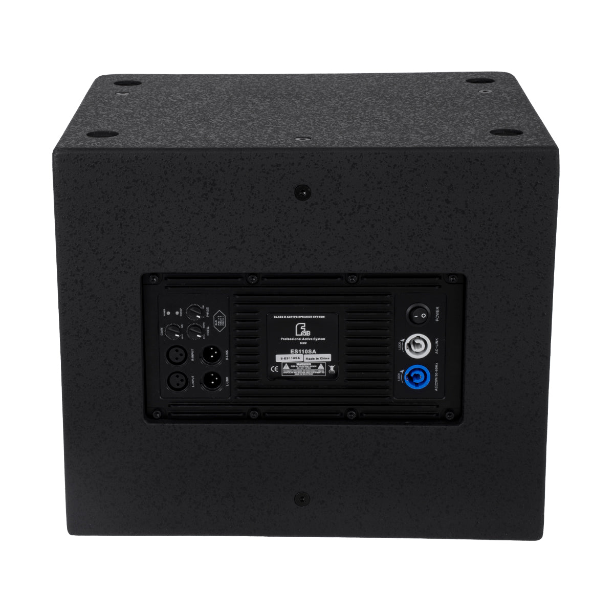 FDB ES110SA 98006 Facilities Speaker - Ενεργό Αυτοενισχυόμενο Ηχείο Subwoofer Εγκαταστάσεων Επιδαπέδιο με Ψηφιακό Ενισχυτή BA1.3 AC 220V/50-60Hz - 300W RMS (600W Peak) - 1 x 10" Inches LF - IP20 - Μαύρο - Μ44.5 x Π36.5 x Υ37.5