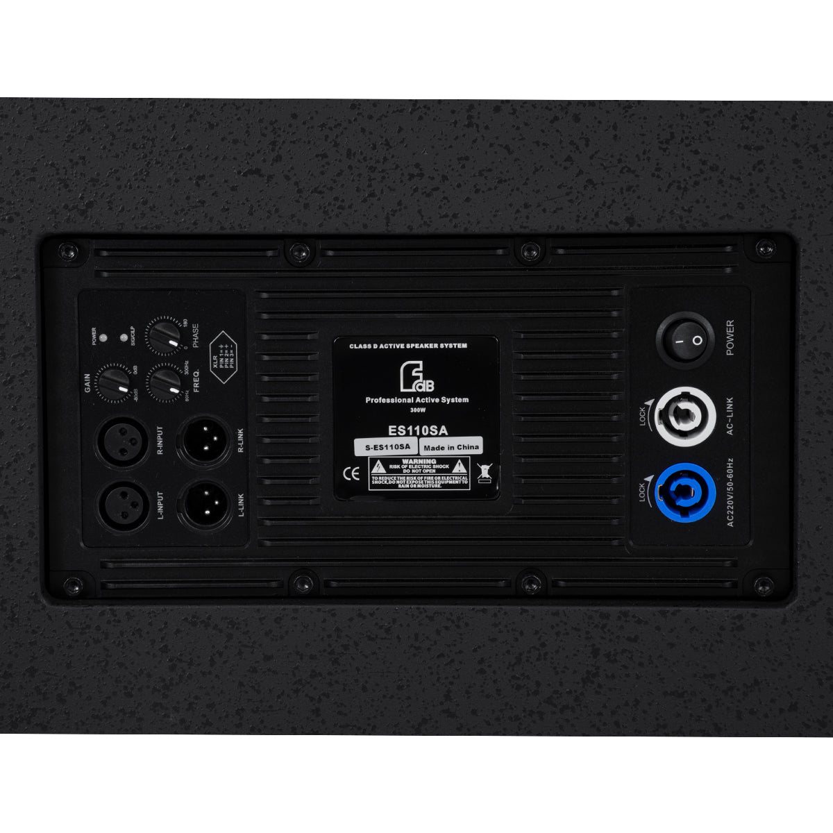 FDB ES110SA 98006 Facilities Speaker - Ενεργό Αυτοενισχυόμενο Ηχείο Subwoofer Εγκαταστάσεων Επιδαπέδιο με Ψηφιακό Ενισχυτή BA1.3 AC 220V/50-60Hz - 300W RMS (600W Peak) - 1 x 10" Inches LF - IP20 - Μαύρο - Μ44.5 x Π36.5 x Υ37.5