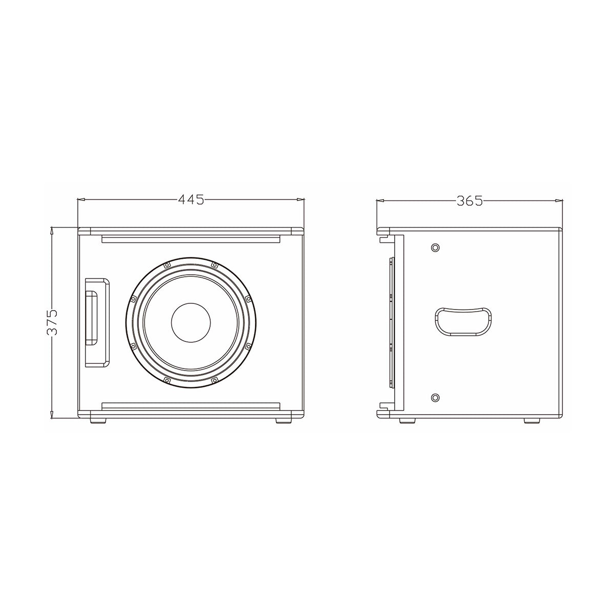 FDB ES110SA 98006 Facilities Speaker - Ενεργό Αυτοενισχυόμενο Ηχείο Subwoofer Εγκαταστάσεων Επιδαπέδιο με Ψηφιακό Ενισχυτή BA1.3 AC 220V/50-60Hz - 300W RMS (600W Peak) - 1 x 10" Inches LF - IP20 - Μαύρο - Μ44.5 x Π36.5 x Υ37.5