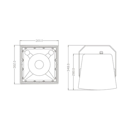 FDB LT208PT 98008 Facilities Speaker - Παθητικό Ηχείο Εγκαταστάσεων Επιτοίχιο με Μετασχηματιστή 100V & 8Ω - 150W RMS (600W Peak) - 1 x 8" Inches LF & 1 x 1" Inches HF - Αδιάβροχο IP56 - Λευκό - Μ30 x Π28 x Υ32cm