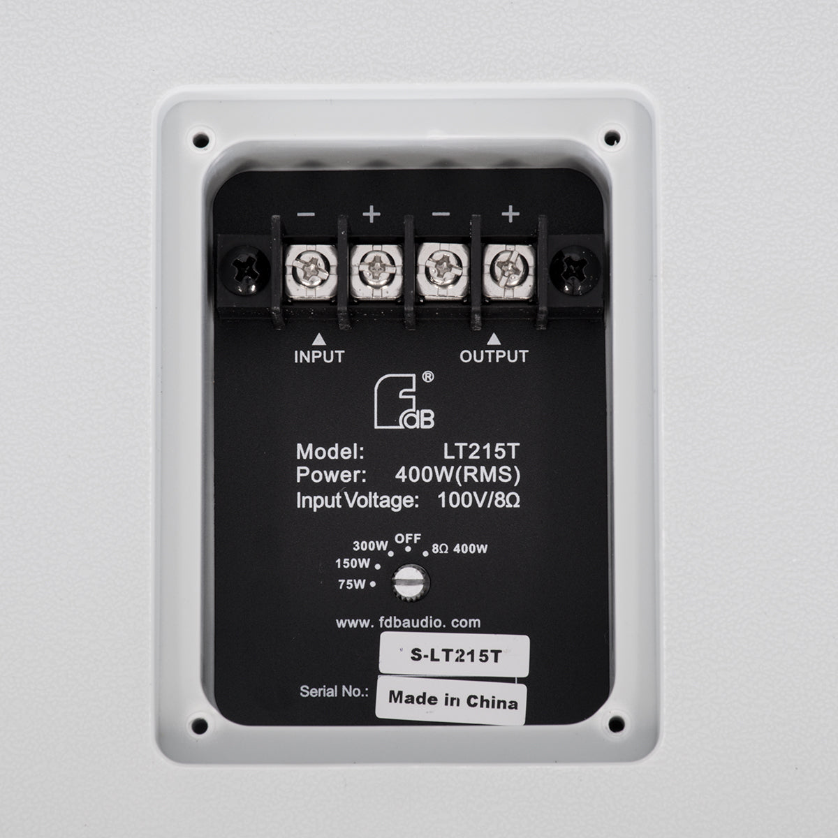 FDB LT215T 98010 Facilities Speaker - Παθητικό Ηχείο Εγκαταστάσεων Επιτοίχιο με Μετασχηματιστή 100V & 8Ω - 400W RMS (1600W Peak) - 1 x 15" Inches LF & 1 x 1.4" Inches HF - Αδιάβροχο IP56 - Λευκό - Μ49.9 x Π52 x Υ50cm