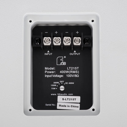 FDB LT215T 98010 Facilities Speaker - Παθητικό Ηχείο Εγκαταστάσεων Επιτοίχιο με Μετασχηματιστή 100V & 8Ω - 400W RMS (1600W Peak) - 1 x 15" Inches LF & 1 x 1.4" Inches HF - Αδιάβροχο IP56 - Λευκό - Μ49.9 x Π52 x Υ50cm
