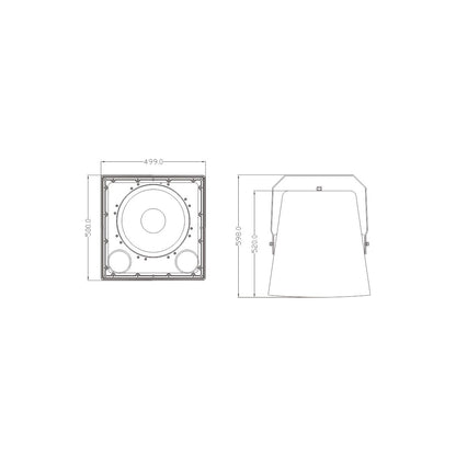 FDB LT115BT 98011 Facilities Speaker - Παθητικό Ηχείο Subwoofer Εγκαταστάσεων Επιτοίχιο με Μετασχηματιστή 100V & 8Ω - 400W RMS (1600W Peak) - 1 x 15" Inches LF - Αδιάβροχο IP56 - Λευκό - Μ49 x Π50 x Υ52cm