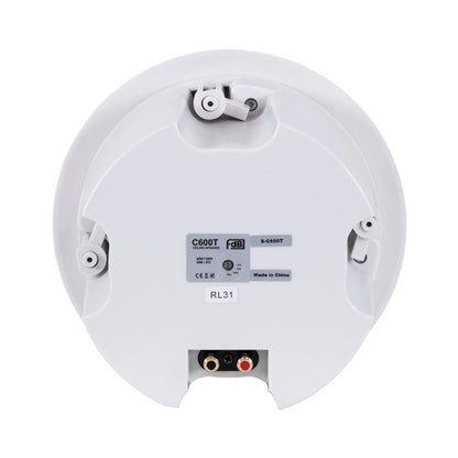 FDB C600T 98012 Χωνευτό Παθητικό Ηχείο Εγκαταστάσεων με Μετασχηματιστή 100V & 8Ω - 40W RMS (80W Peak) - 1 x 6" Inches LF & 1 x 1" Inches HF - IP20 - Λευκό - Μ23.9 x Π23.9 x Υ17.2cm / Q20.5 x 13.9cm