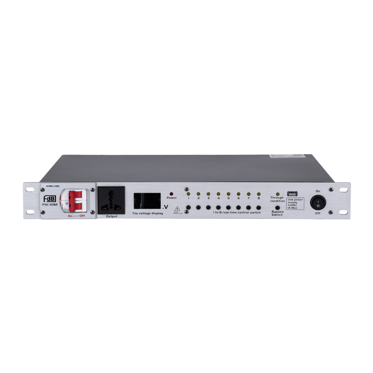 FDB PSC-1082 98022 Power Sequence Controller - Επαγγελματικός Ελεγκτής Ακολουθίας Ισχύος Power Management SMT Technology - USB Charger - RS232 Control Interface/RS485 Cascade - AC 85~265V/40-60Hz 60Α - IP20 - Ασημί - Μ48.3 x Π28 x Υ5.5cm