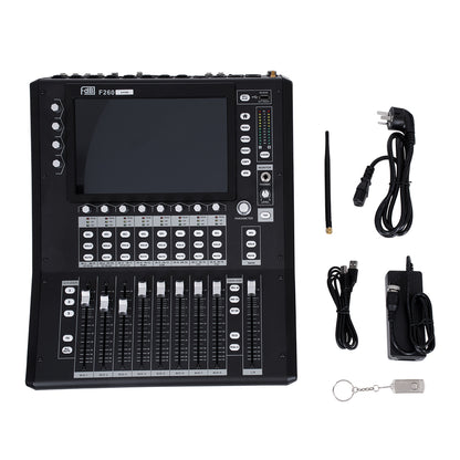 FDB F260 98023 Multifunctional Digital Mixer Audio Console 24Ch - Επαγγελματική Ψηφιακή Κονσόλα Ήχου 16Ch Audio In / 8Ch Audio Out / 8Ch BUS Out - Οθόνη Αφής 10" HD - Wifi Smart System - UDP - AC 220V/50-60Hz - IP20 - Μαύρο - Μ38 x Π49 x Υ14cm