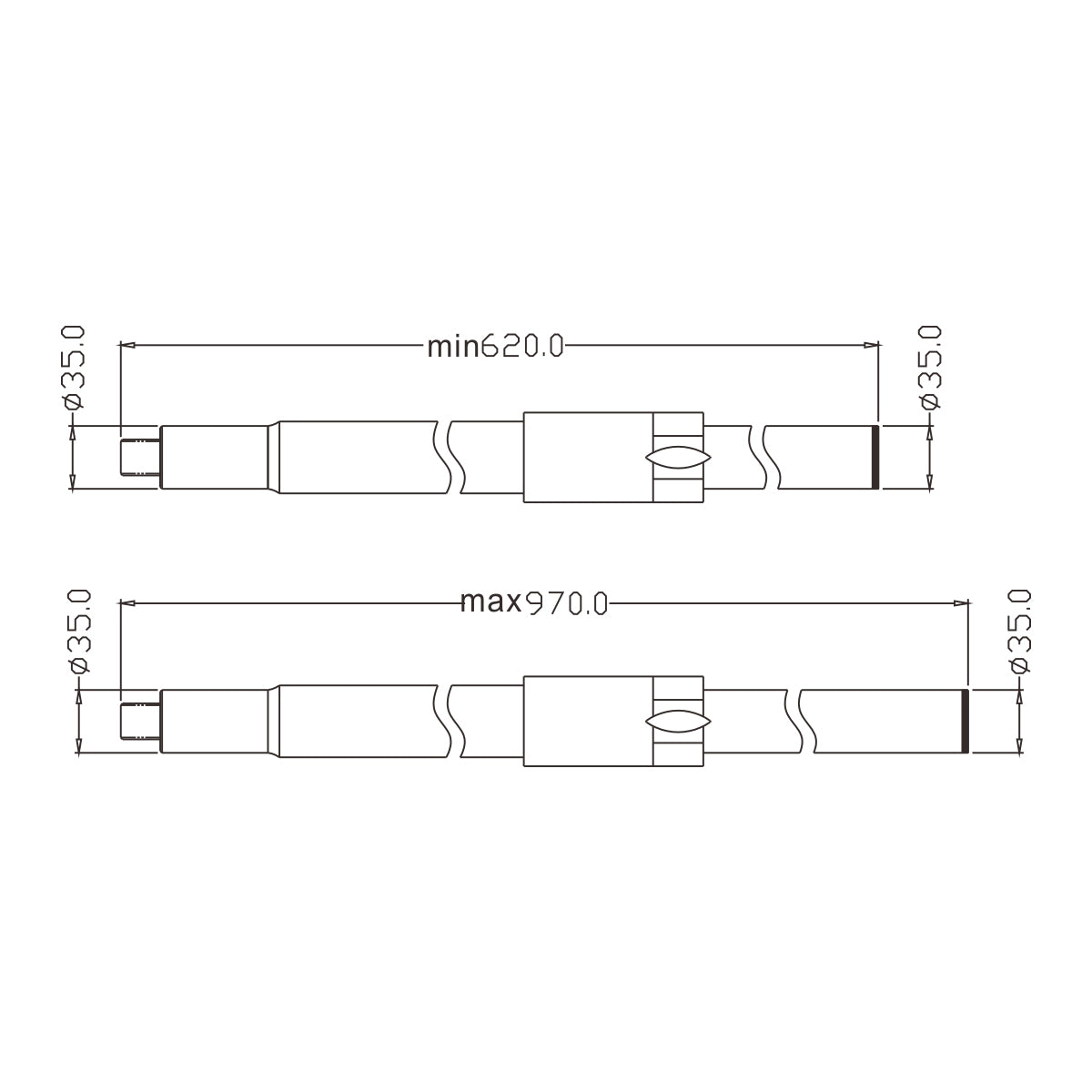FDB K803-FLPL 98026 Speaker Base Flexible Adjustable Pole - Βάση Ηχείου Ρυθμιζόμενος Σωλήνας για Τοποθέτηση Συστήματος Κολωνάτων Ηχείων K803 με K112BAS - IP20 - Μαύρο - min Φ3.5 x Υ62cm - max Φ3.5 x Υ97cm - Ζεύγος