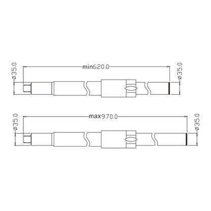 FDB K803-FLPL 98026 Speaker Base Flexible Adjustable Pole - Βάση Ηχείου Ρυθμιζόμενος Σωλήνας για Τοποθέτηση Συστήματος Κολωνάτων Ηχείων K803 με K112BAS - IP20 - Μαύρο - min Φ3.5 x Υ62cm - max Φ3.5 x Υ97cm - Ζεύγος