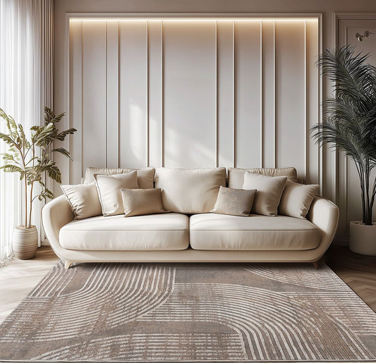 Διάδρομος με το Μέτρο Serena Art 9835 67εκ Μπεζ/Γκρι