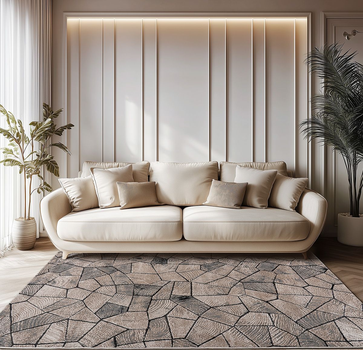 Σετ Κρεβατοκάμαρας 3 Τμχ Serena Art 9837 (67x140εκ + 67x140εκ + 67x230εκ) Μπεζ/Γκρι