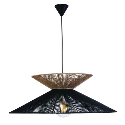 Φωτιστικό Μονόφωτο Σχοινί Μαύρο/Natural Ε27 Φ70