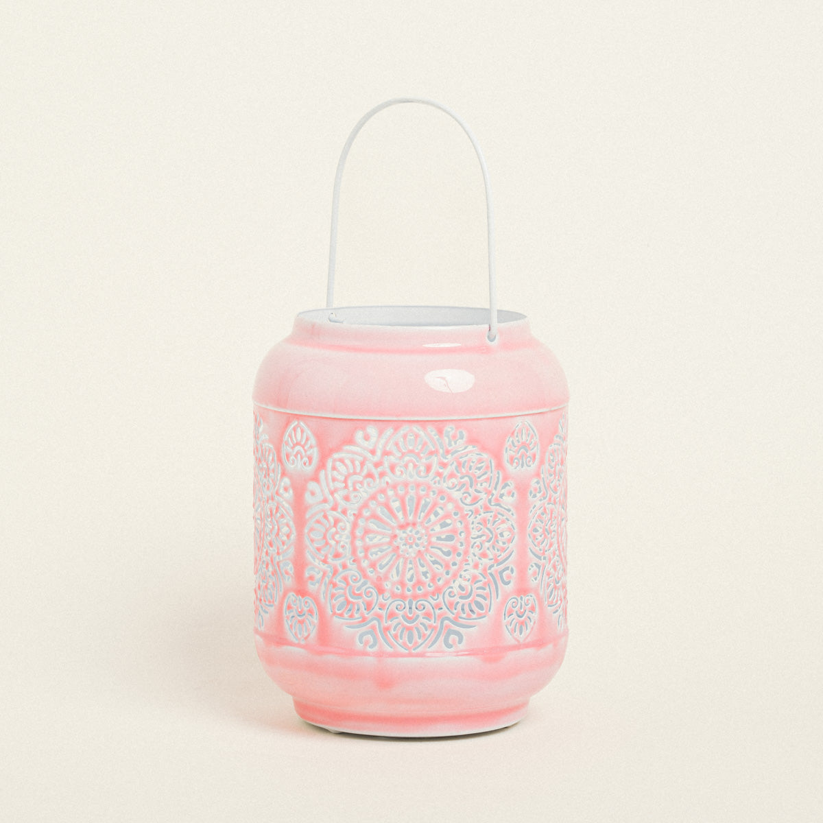 Φανάρι Μεταλικό Ροζ 15x15x20