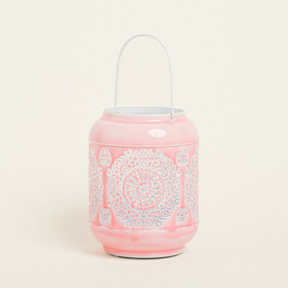 Φανάρι Μεταλικό Ροζ 15x15x20