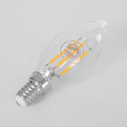 99001 Λάμπα LED Long Filament E14 C35 Κεράκι 4W 400lm 360° AC 220-240V IP20 Φ3.5 x Υ10.5cm Θερμό Λευκό 2700K με Διάφανο Γυαλί Dimmable