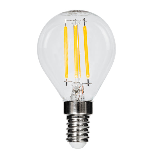 99003 Λάμπα LED Long Filament E14 G45 Γλομπάκι 4W 400lm 360° AC 220-240V IP20 Φ4.5 x Υ7.5cm Θερμό Λευκό 2700K με Διάφανο Γυαλί Dimmable