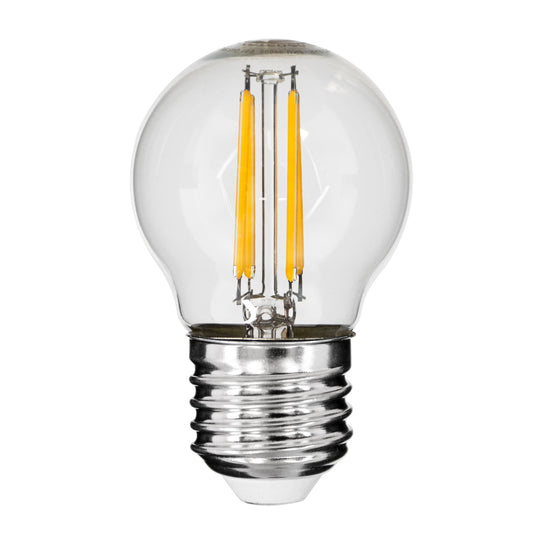 99005 Λάμπα LED Long Filament E27 G45 Γλομπάκι 5W 500lm 360° AC 220-240V IP20 Φ4.5 x Υ7.5cm Θερμό Λευκό 2700K με Διάφανο Γυαλί - Dimmable