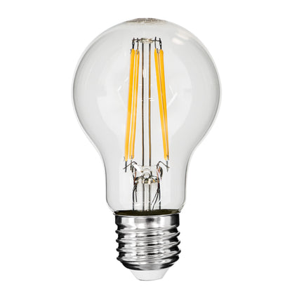 99007 Λάμπα LED Long Filament E27 A60 Γλόμπος 8W 800lm 360° AC 220-240V IP20 Φ6 x Υ10.5cm Θερμό Λευκό 2700K με Διάφανο Γυαλί - Dimmable