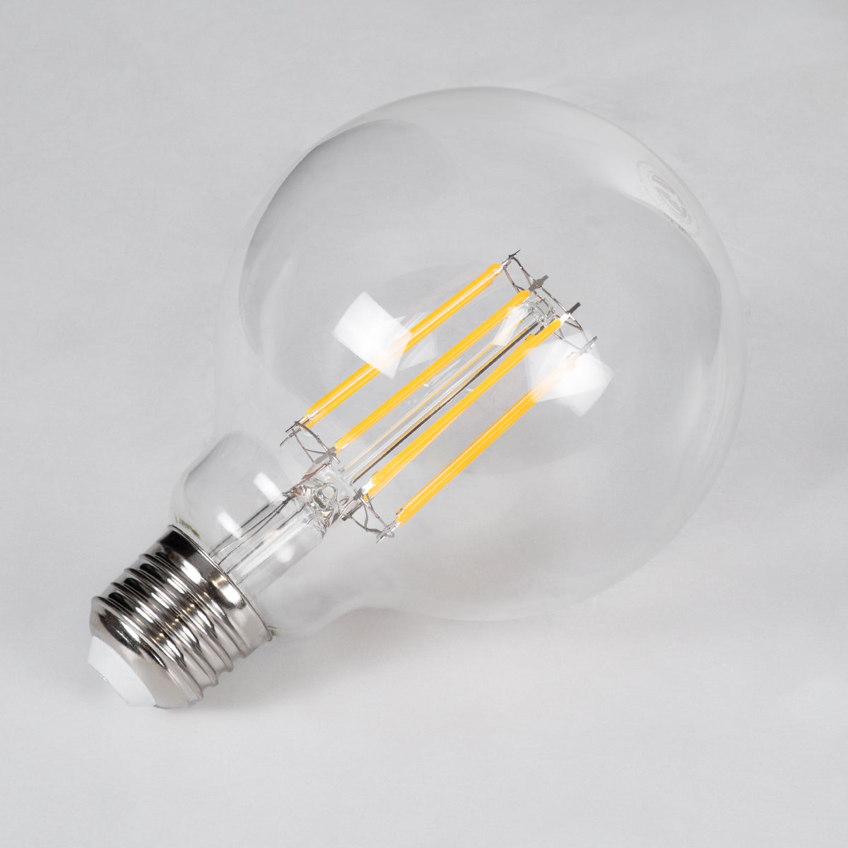 99011 Λάμπα LED Long Filament E27 G95 Γλόμπος 12W 1200lm 360° AC 220-240V IP20 Φ9.5 x Υ13.5cm Θερμό Λευκό 2700K με Διάφανο Γυαλί - Dimmable