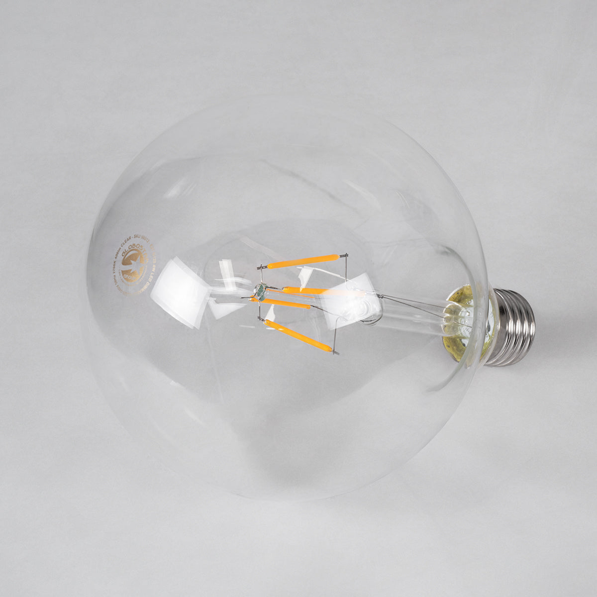 99012 Λάμπα LED Long Filament E27 G125 Γλόμπος 4W 400lm 360° AC 220-240V IP20 Φ12.5 x Υ18cm Θερμό Λευκό 2700K με Διάφανο Γυαλί - Dimmable