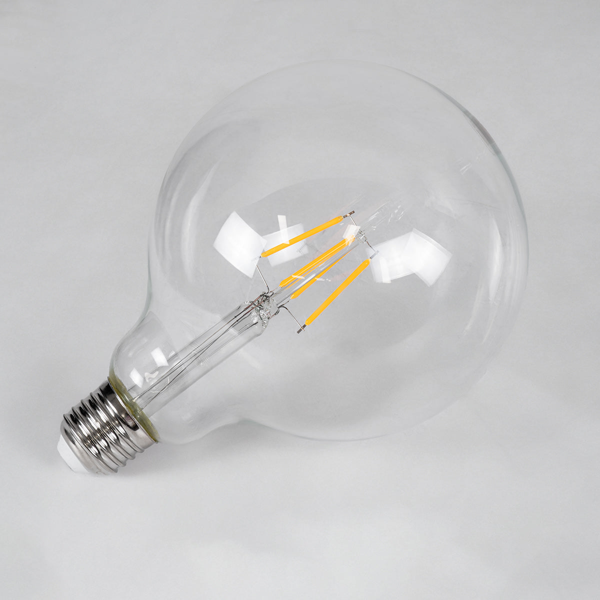 99012 Λάμπα LED Long Filament E27 G125 Γλόμπος 4W 400lm 360° AC 220-240V IP20 Φ12.5 x Υ18cm Θερμό Λευκό 2700K με Διάφανο Γυαλί - Dimmable