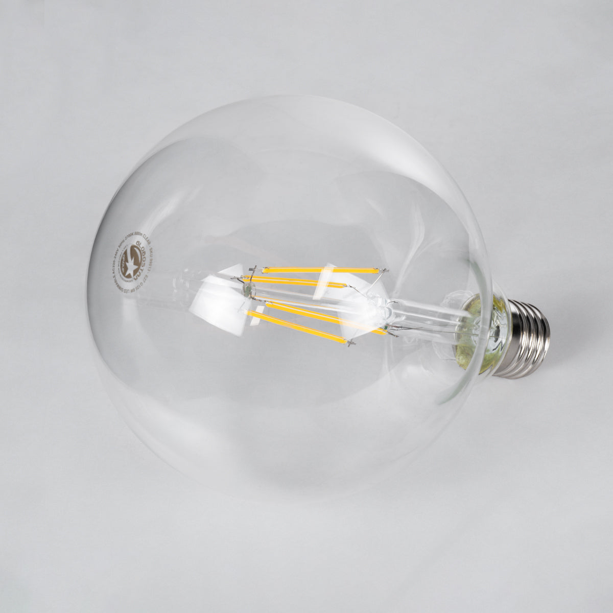 99013 Λάμπα LED Long Filament E27 G125 Γλόμπος 8W 800lm 360° AC 220-240V IP20 Φ12.5 x Υ18cm Θερμό Λευκό 2700K με Διάφανο Γυαλί - Dimmable