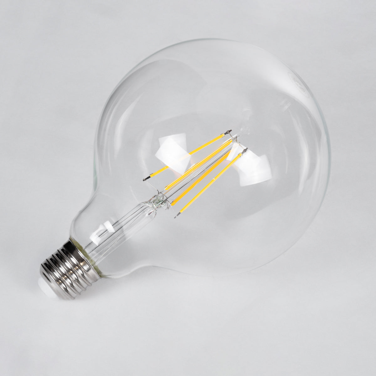 99013 Λάμπα LED Long Filament E27 G125 Γλόμπος 8W 800lm 360° AC 220-240V IP20 Φ12.5 x Υ18cm Θερμό Λευκό 2700K με Διάφανο Γυαλί - Dimmable