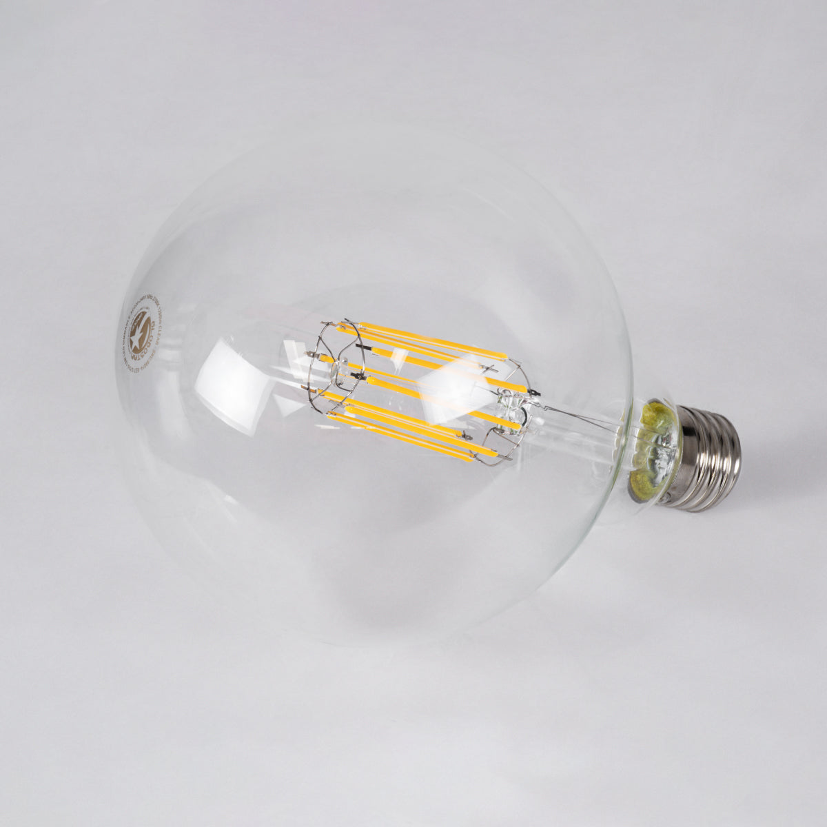 99014 Λάμπα LED Long Filament E27 G125 Γλόμπος 12W 1200lm 360° AC 220-240V IP20 Φ12.5 x Υ18cm Θερμό Λευκό 2700K με Διάφανο Γυαλί - Dimmable