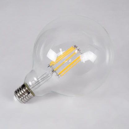 99014 Λάμπα LED Long Filament E27 G125 Γλόμπος 12W 1200lm 360° AC 220-240V IP20 Φ12.5 x Υ18cm Θερμό Λευκό 2700K με Διάφανο Γυαλί - Dimmable