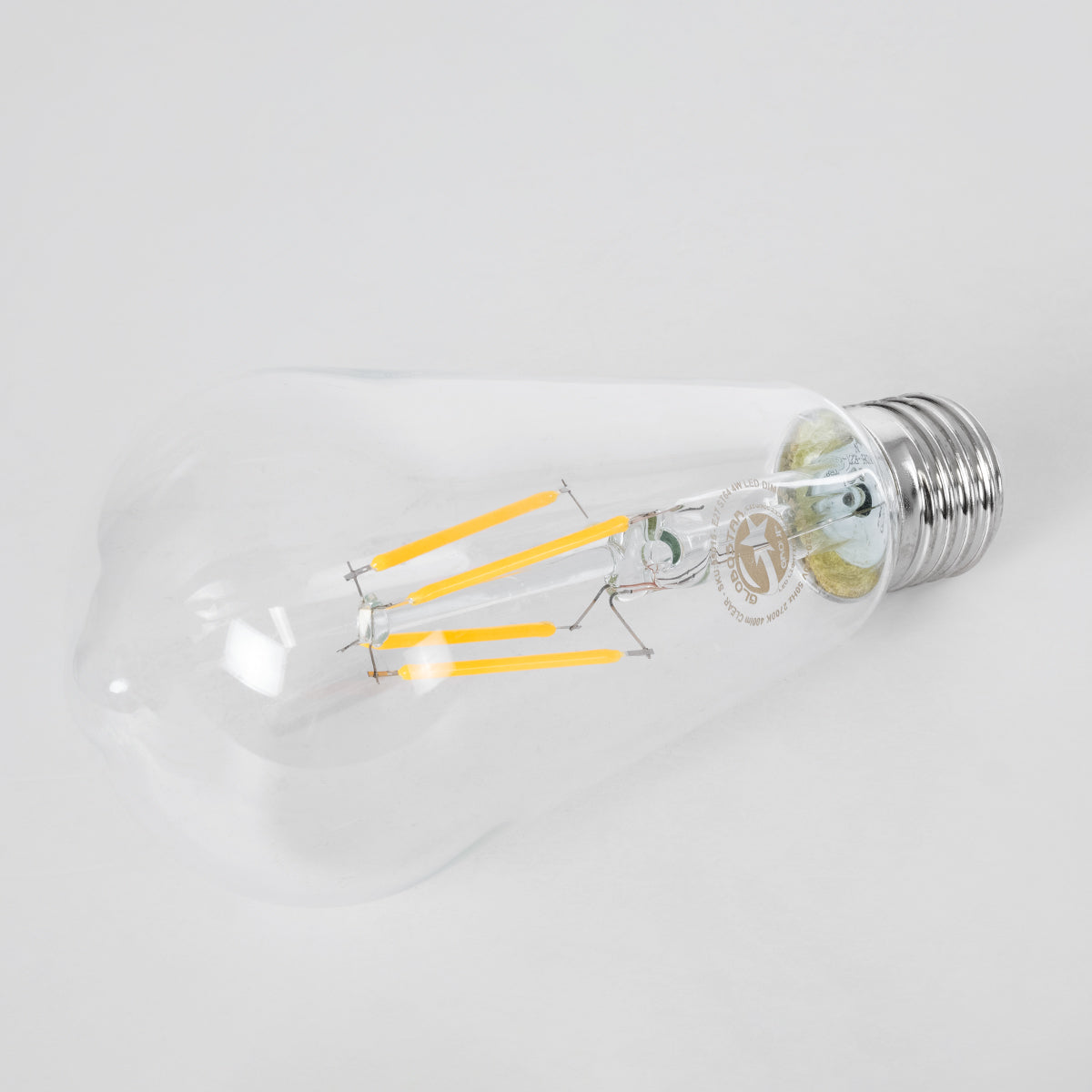 99015 Λάμπα LED Long Filament E27 ST64 Αχλάδι 4W 400lm 360° AC 220-240V IP20 Φ6.4 x Υ14cm Θερμό Λευκό 2700K με Διάφανο Γυαλί Dimmable